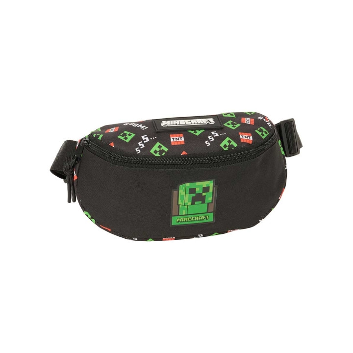 Safta Minecraft Bolsa de Cintura - Cintas Ajustables - 2.90L - 230x90x140mm - Color Negro