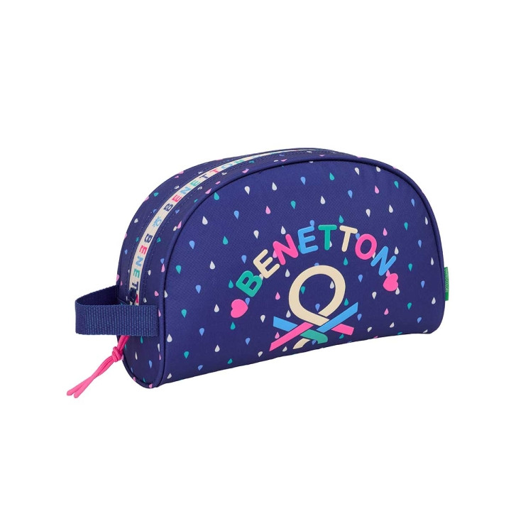 Safta Benetton Drop Neceser de 5L - Cremallera - Asa Lateral - Adapatable a Carro - Bolsillo Interior - 280x100x180mm - Color Az