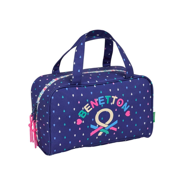 Safta Benetton Drop Neceser de 8L - Cremallera - Asas de Mano Superiores - Interior Forrado - Bolsillo Interior - Tirador Doble