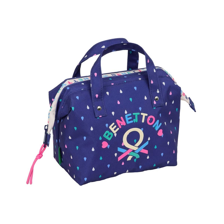 Safta Benetton Drop Neceser de 5.8L - Cremallera - Asa Lateral - Interior Forrado - 265x125x175mm - Color Azul Oscuro