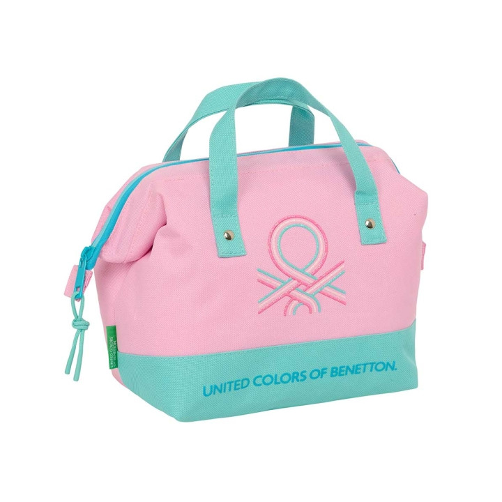 Safta Benetton Dolce Neceser de 5.8L - Cremallera - Asa Lateral - Interior Forrado - 265x125x175mm - Color Rosa Pastel