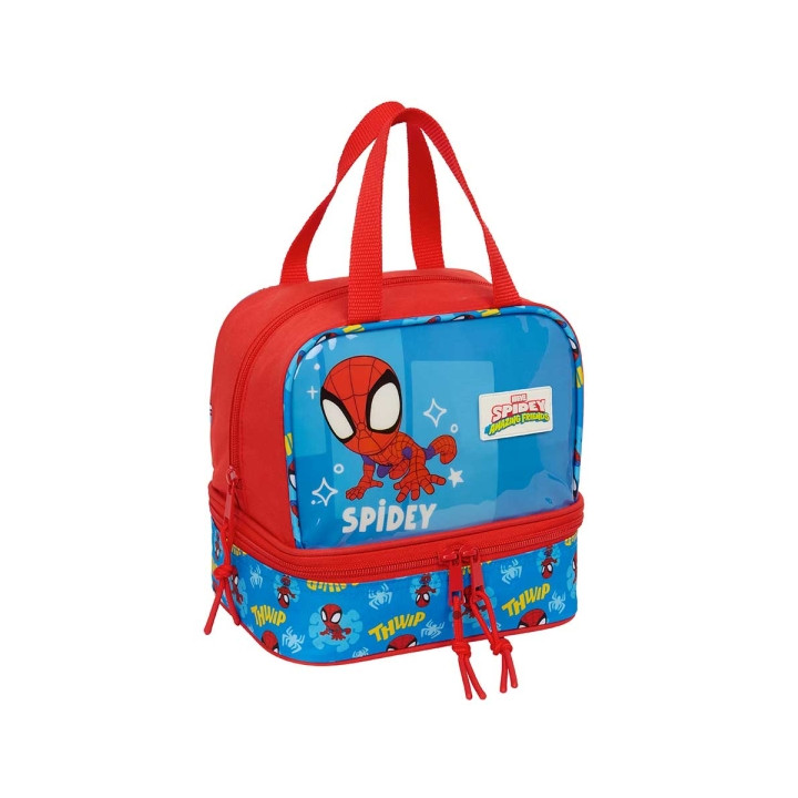 Safta Spidey Portameriendas de 6L - Asas Superiores - 200x150x200mm - Color Rojo y Azul