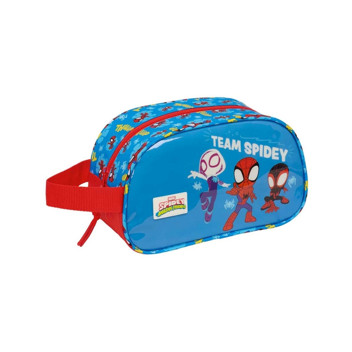 Safta Spidey Neceser de 5L - Cremallera - Asa Lateral - Adapatable a Carro - 260x120x150mm - Color Rojo y Azul