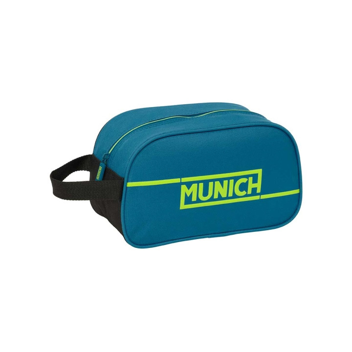 Safta Munich Land Neceser de 5L - Cremallera - Asa Lateral - Adapatable a Carro - 260x120x150mm - Color Azul Oscuro