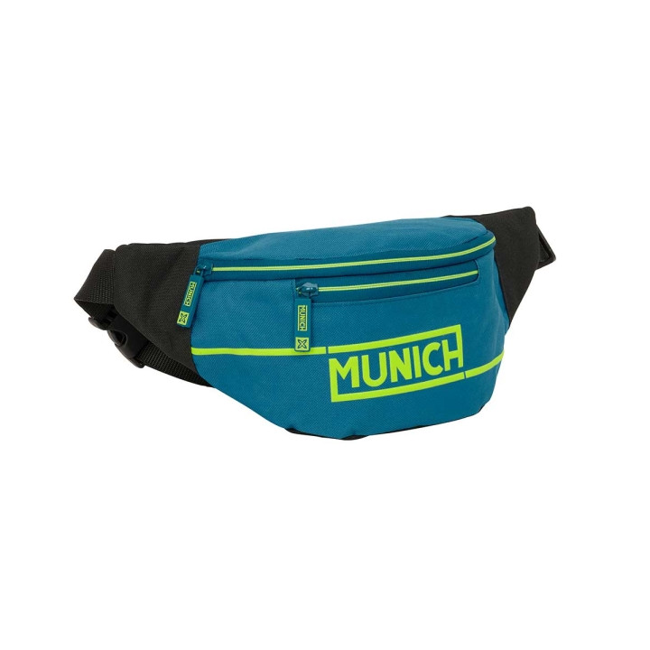 Safta Munich Land Bolsa de Cintura - Cremallera - Cintas Ajustables - 2.49L - 230x90x120mm - Color Azul Oscuro