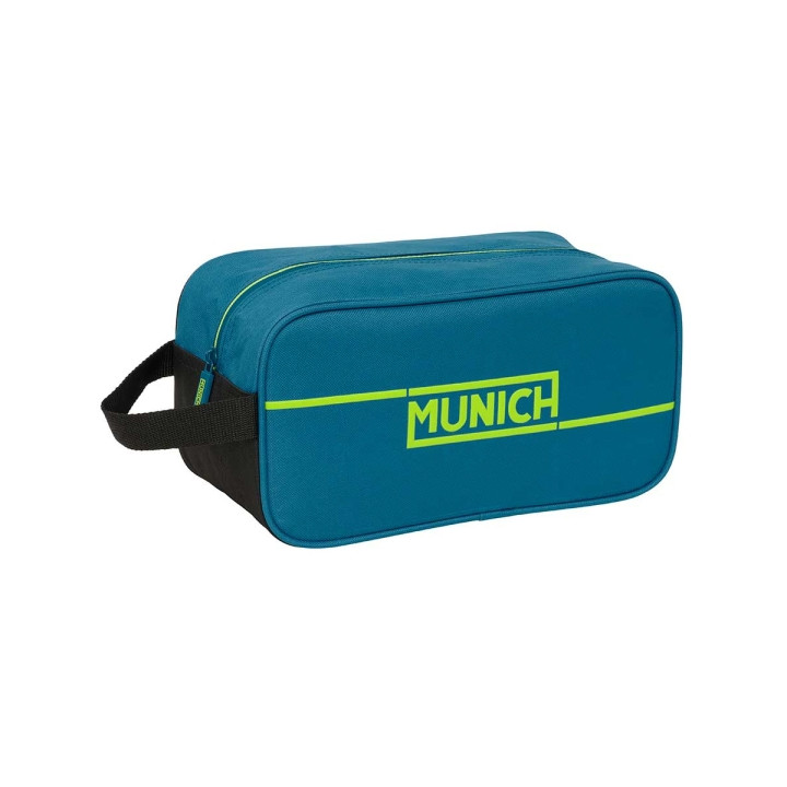 Safta Munich Land Zapatillero - Asa Lateral - 6L - Material Resistente - Facil Transporte - 290x140x150mm - Color Azul Oscuro