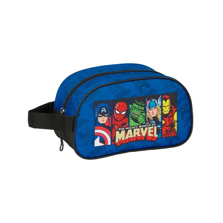 Safta Avengers Neceser de 5L - Cremallera - Asa Lateral - Adapatable a Carro - 260x120x150mm - Color Azul Oscuro