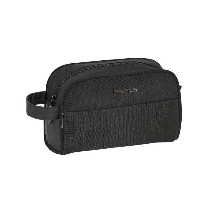 Safta Business Neceser de 3.6L - Cremallera - Asa Lateral - Adapatable a Carro - Interior Forrado - 240x100x150mm - Color Negro