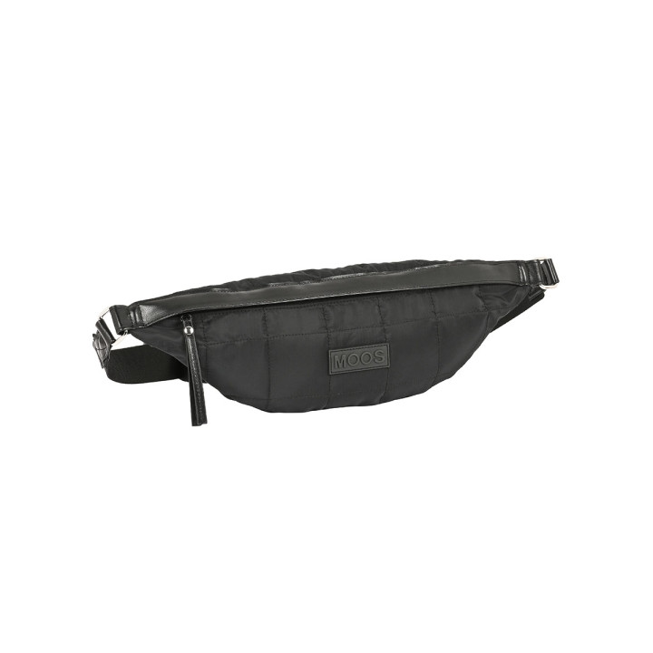 Safta Moos Capsula Bolsa de Cintura - Cremallera - Cintas Ajustables - 4.45L - 410x70x155mm - Color Negro