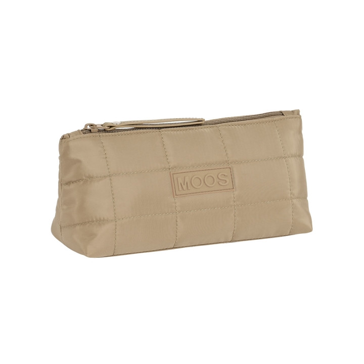 Safta Moos Capsula Camel Neceser Compacto de 2L - Cremallera - Cuadradro - Acolchado - 230x80x120mm - Color Arena