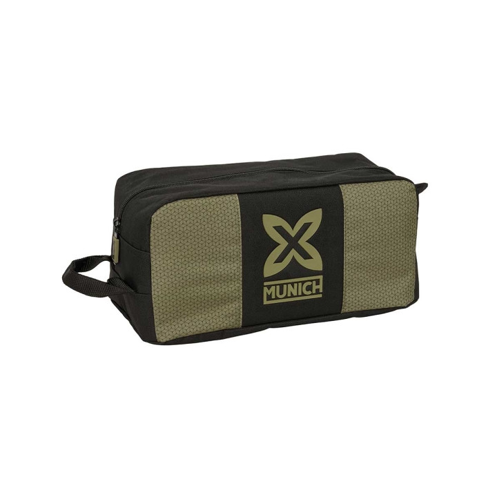 Safta Munich West Zapatillero - Asa Lateral - 9L - 340x180x150mm - Color Negro y Verde