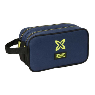 Safta Munich Track Neceser de 5L - 2 Compartimentos con Cremallera - Asa Lateral - Adapatable a Carro - 260x125x150mm - Color Az