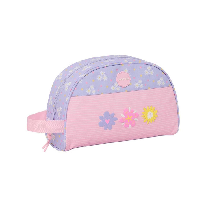 Safta Bouquet Neceser de 5L - Cremallera - Asa Lateral - Adapatable a Carro - Bolsillo Interior - 280x100x180mm - Color Rosa Pas