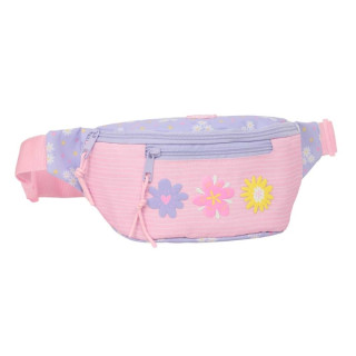 Safta Bouquet Bolsa de Cintura - Cremallera - Cintas Ajustables - 2.49L - Ligera y Practica - 230x90x120mm - Color Rosa Pastel