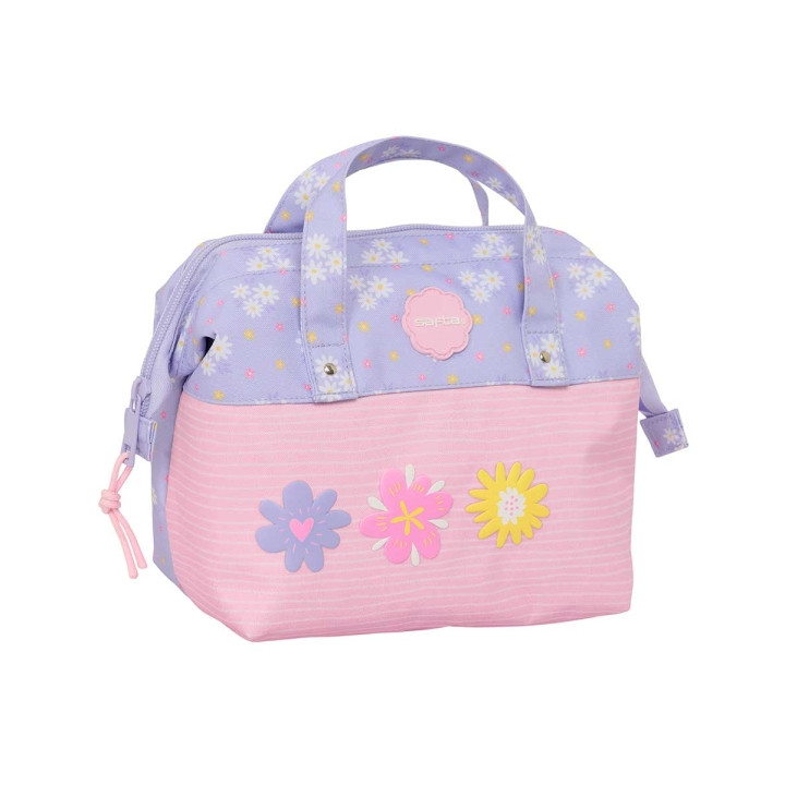 Safta Bouquet Neceser de 5.8L - Cremallera - Asa Lateral - Interior Forrado - 265x125x175mm - Color Rosa Pastel