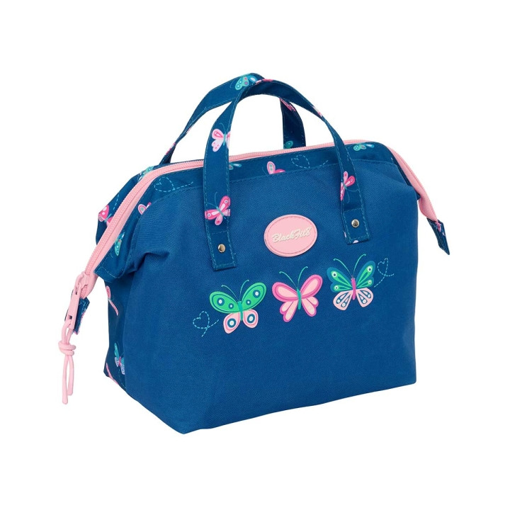 Safta Blackfit8 Mariposas Neceser de 5.8L - Cremallera - Asa Lateral - Interior Forrado - 265x125x175mm - Color Azul Marino