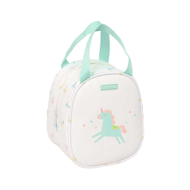 Safta Unicornio Neceser Termo de 5.85L - Interior Forrado en Aluminio - Asa Superior - 190x140x220mm - Color Blanco