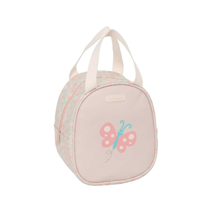 Safta Mariposa Neceser Termo de 5.85L - Interior Forrado en Aluminio - Asa Superior - 190x140x220mm - Color Rosa Pastel