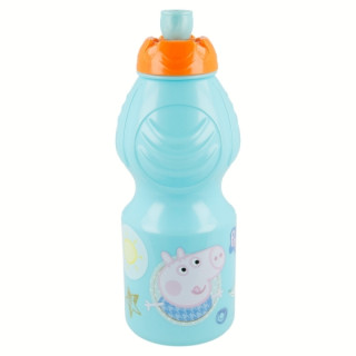 Safta Peppa Pig Botella de 400ml - Tapon Antigoteo - Banda Antideslizamiento - Color Azul