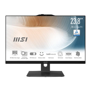 Msi aio modern am242tp 12m-823es. 23.8" (60cm). plano. ips. tactil. i5-1235u. ddr4 sdram 16gb (8gb*2). 512 gb pcie ssd. sin ...
