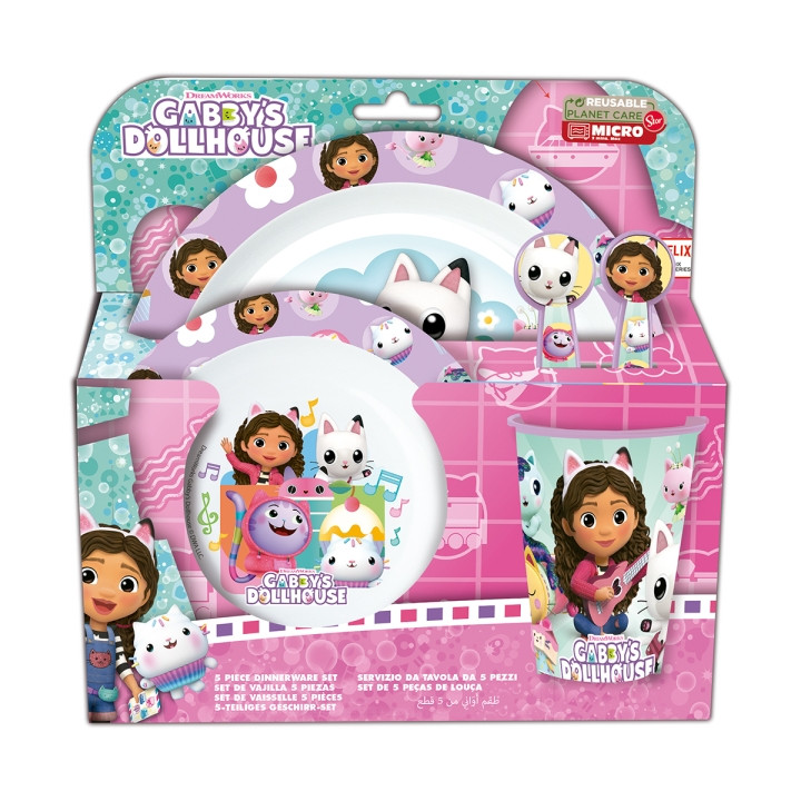 Safta Gabby's Dollhouse Party Set de Menaje Infantil - PVC sin BPA - Multicolor