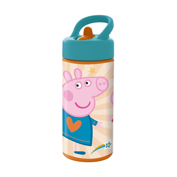 Safta Peppa Pig Having Fun Botella de 410ml - Pajita Integrada - Multicolor