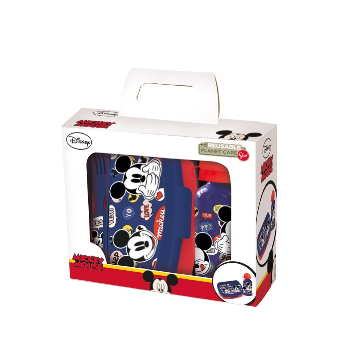 Safta Mickey Mouse Happy Smiles Set de Menaje Infantil - PVC sin BPA - 23x21cm - Multicolor