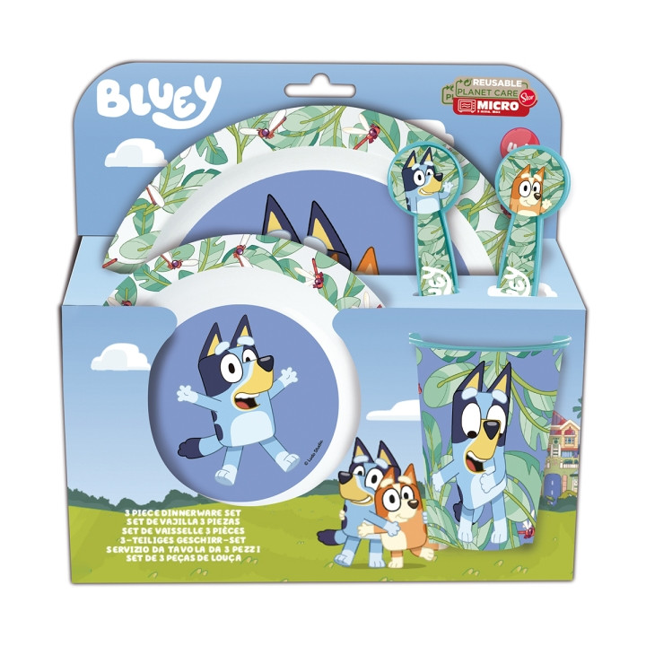 Safta Bluey Set de Menaje Infantil - PVC sin BPA - Color Azul
