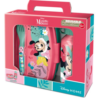 Safta Minnie Mouse Naive Set de Menaje Infantil - PVC sin BPA - Color Rosa