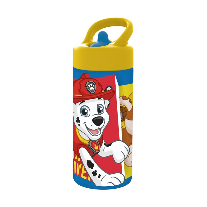 Safta Paw Patrol Funday Botella de 410ml - PVC sin BPA - Tapa con Rosca - Valvula de Salida de Agua - Asa Superior - 74x64x178mm