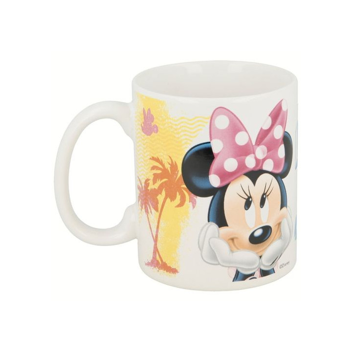 Safta Minnie Mouse Naive Taza Ceramica de 325ml - Apta para Lavavajillas - Apta para Microondas - Color Blanco
