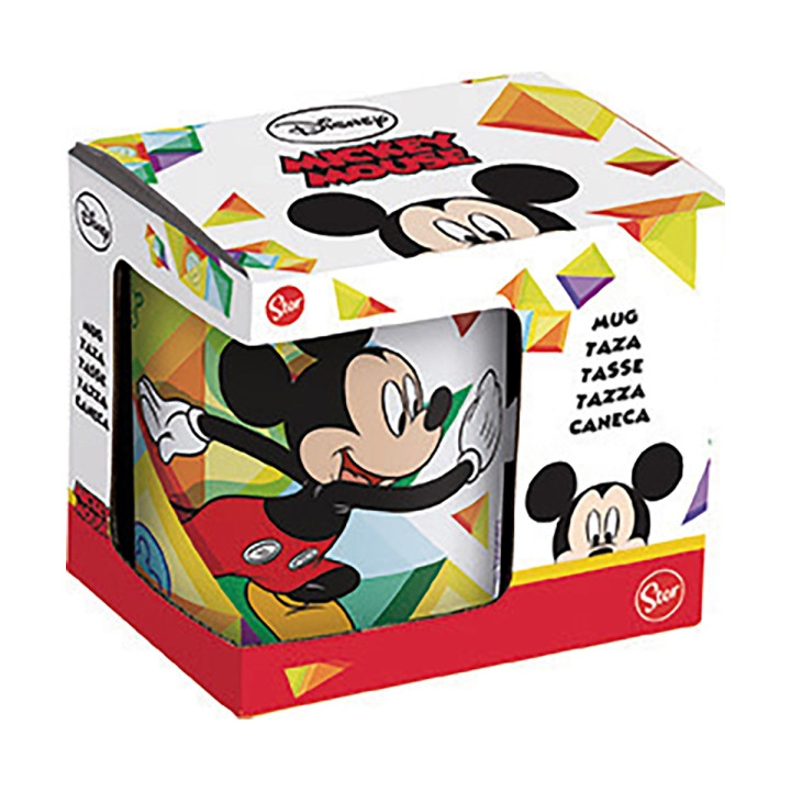Safta Mickey Mouse Happy Smiles Taza Ceramica de 325ml - Apta para Lavavajillas - Apta para Microondas - Multicolor