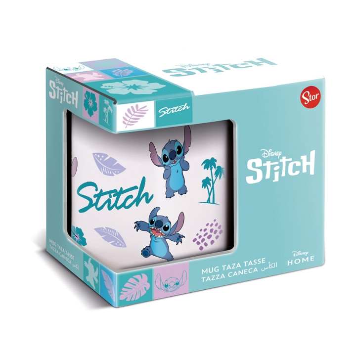 Safta Stitch Leaves Pattern Young Adult Taza Ceramica de 325ml - Multicolor