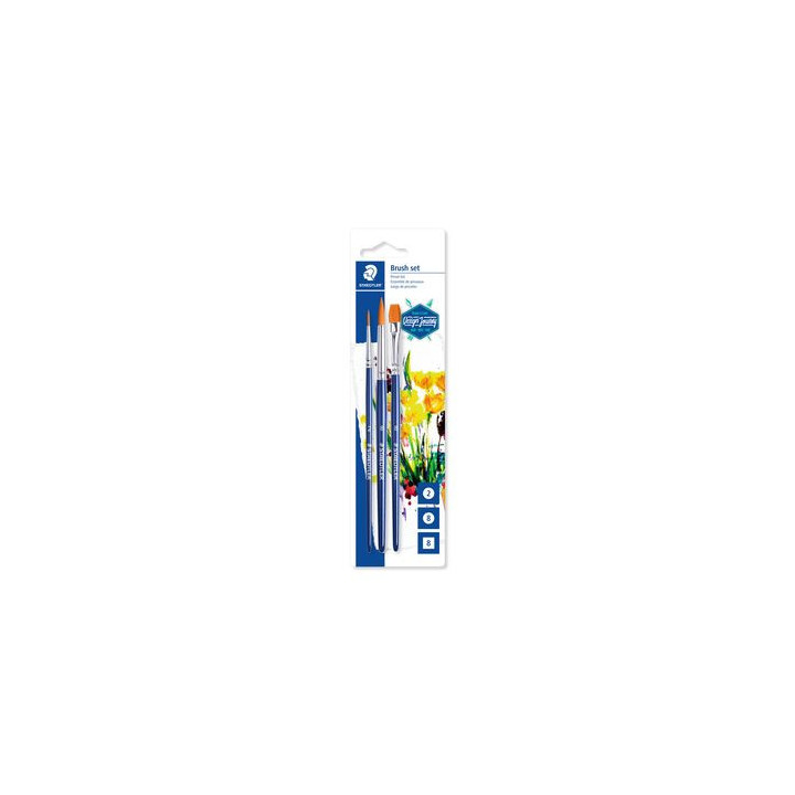 BLÍSTER CON 3 PINCELES ARTÍSTICOS STAEDTLER 989-SBK3-302