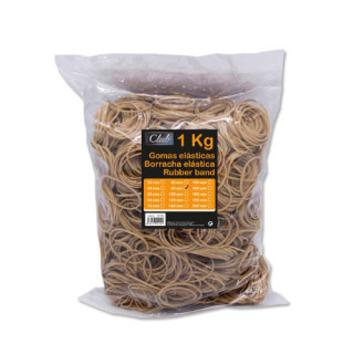 BOLSA 1 KG. GOMAS ELASTICAS Nº 90 DE 9 CM. LARGO OFFICE CLUB 320429