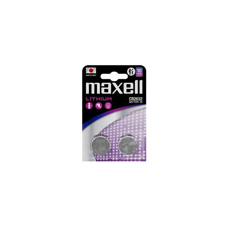 Maxell Pack de 2 Pilas Litio de Boton CR2032 3V Maxell Pack de 2 Pilas Litio de Boton CR2032 3V