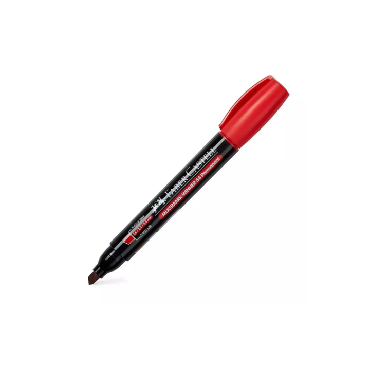 MARCADOR MULTIMARK WINNER 54-E ROJO PUNTA BISELADA Y SIN CLIP FABER CASTELL 153121