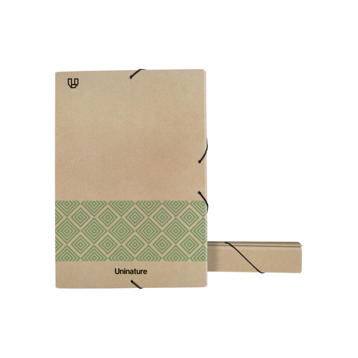 CAJA PROYECTOS RECICLADA KRAFT SOFT LOMO 5CM FOLIO VERDE UNINATURE 91273720