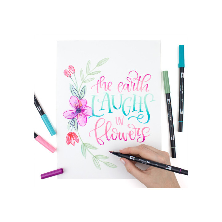 ROTULADOR DOBLE PUNTA PINCEL DUAL BRUSH-761 - COLOR CARNATION. TOMBOW ABT-761