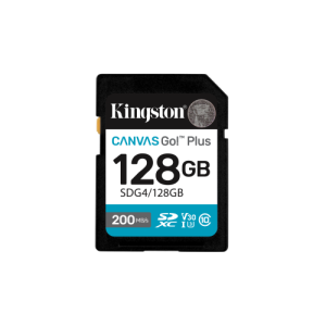 Kingston 128gb sdxc canvas go plus gen4 200mb/s c10 uhs-i u3 v30