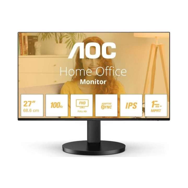 AOC Monitor 27" LED IPS FullHD 1080p 100Hz - Respuesta 1ms - Angulo de Vision 178° - Altavoces Incorporados - HDMI