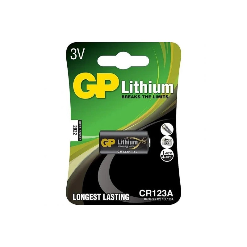 GP Lithium CR123A Pack de 1 Pila 123A 3V GP Lithium CR123A Pack de 1 Pila 123A 3V