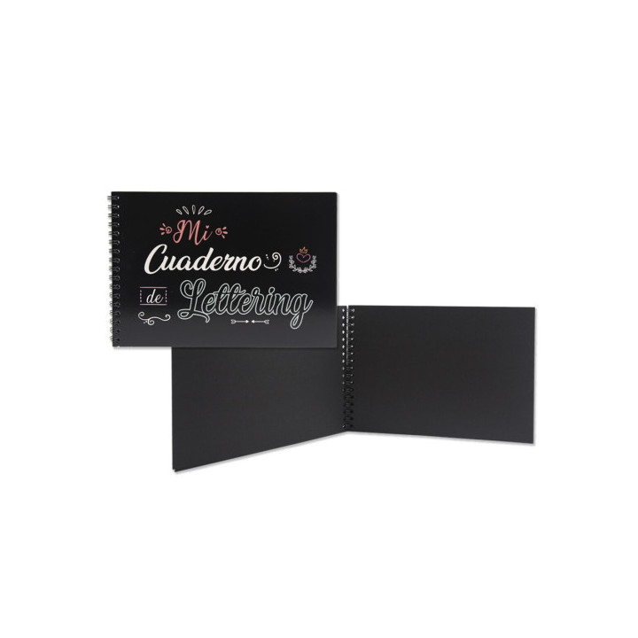 CUADERNO A5 LETTERING 32 HOJAS NEGRAS 180 GRMS BISMARK 328628