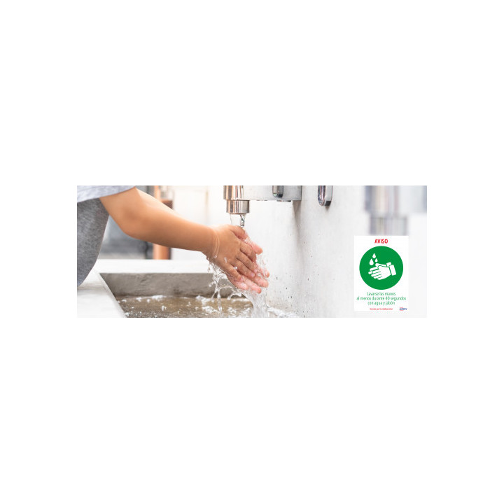 SEÑALES ADHESIVOS PREIMPRESO "LAVARSE LAS MANOS" SOBRE DE 2 HOJAS EN A4 AVERY AV_KITCOVID1_ES