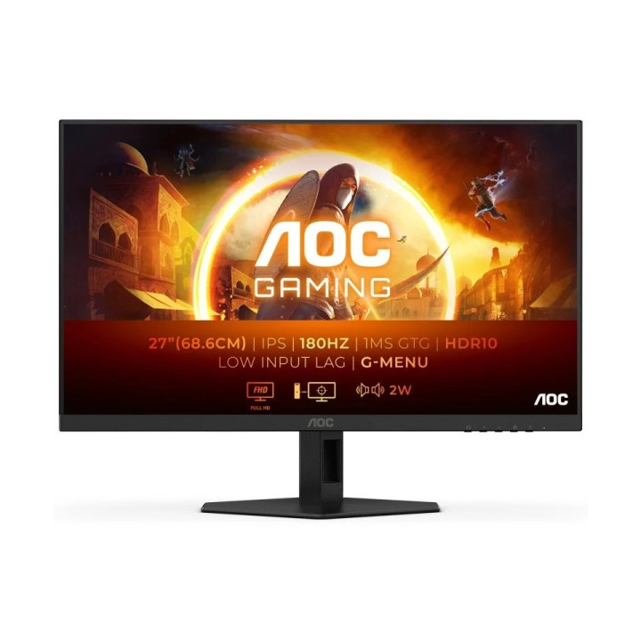 AOC G4 Monitor 27" LED Fast IPS FullHD 180Hz HDR10 - Respuesta 1ms - Angulo de Vision 178° - Altavoces Incorporados - HDMI