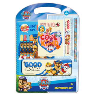 Safta Paw Patrol Cool Pack Escolar con Plumier Metalico - Lapiz - 4 Rotuladores - Regla 15cm - Sacapuntas - Goma - Libreta A4 -