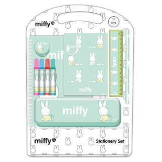 Safta Miffy Buddy Pack Escolar con Plumier Metalico - Lapiz - 4 Rotuladores - Regla 15cm - Sacapuntas - Goma - Libreta A4 - Bloc