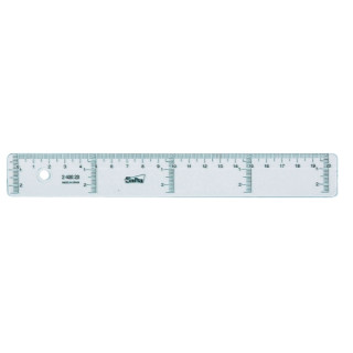 Safta Cristal Regla de 20cm - Plastico Transparente - Graduada - Color Transparente