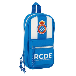 Safta RCD Espanyol Plumier Mochila Vacio - 4 Compartimentos Internos - Cremallera Doble - Bolsillo Frontal - Asa Superior - 1.4L