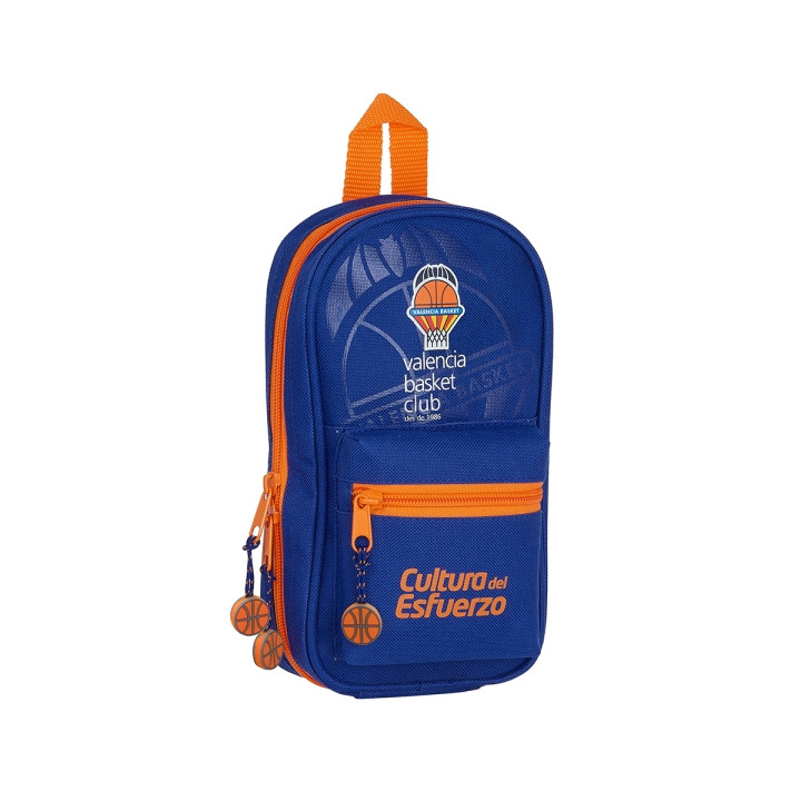 Safta Valencia Basket Plumier Mochila Vacio - Portatodos con Red - Cremallera Doble - Bolsillo Frontal - Asa Superior - Compacta